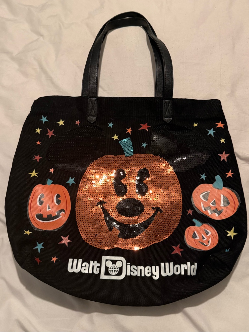 WDW Sequin Pumpkin Mickey Tote